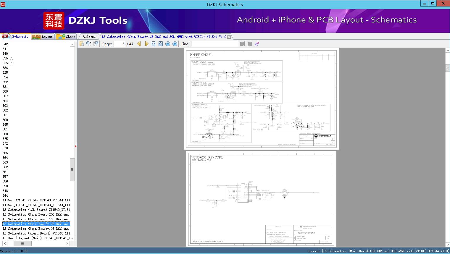 L3 Schematics (Main Board-1GB RAM and 8GB eMMC with WISOL) XT1544 V1.0